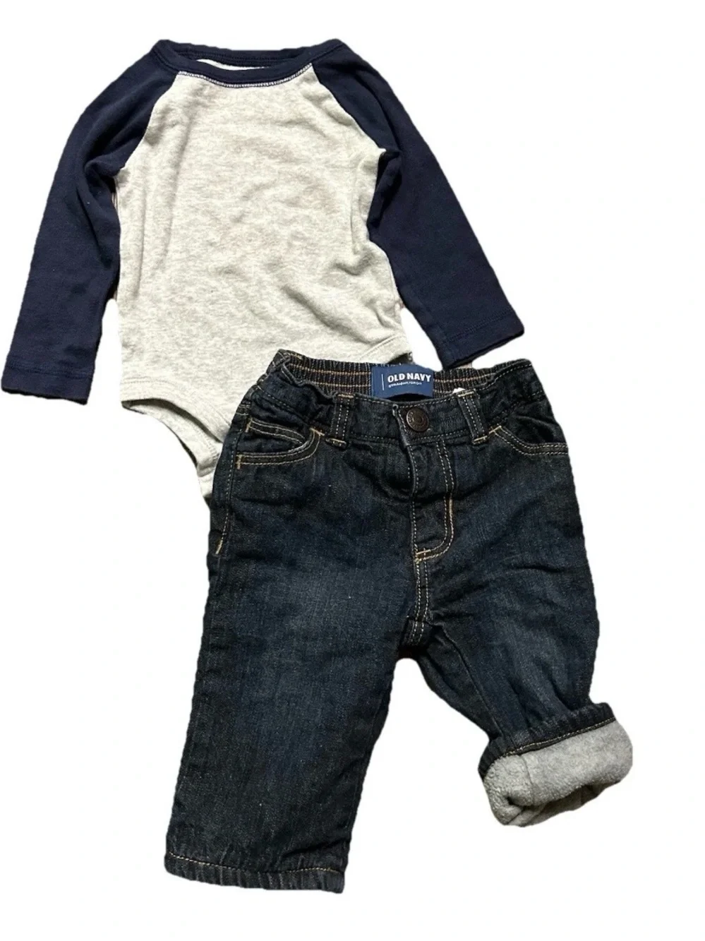 Baby Clothing Fleece Lined Jeans Gap Calvin Klein Cousin Crew Size 6-9 Months